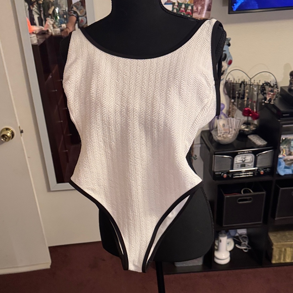 No Boundaries Black and White One Piece Swimsuit